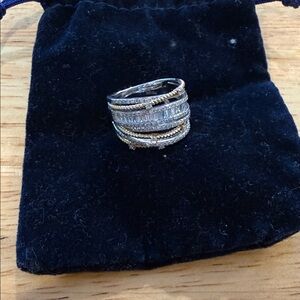 Effy White and Yellow 14k Gold Diamond Women's Ring